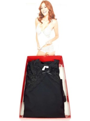Pierre Cardin Penye Dantelli Şort Külot Takım 361 Siyah