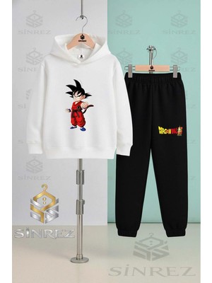 Çocuk Unısex Goku Ayakta Yumruk Skn Kapşonlu Eşofman Takımı