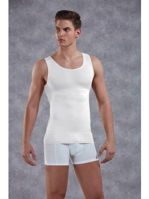 Doreanse Erkek Pamuk Büyük Beden Toparlayıcı Korse Atlet 5950P Beyaz