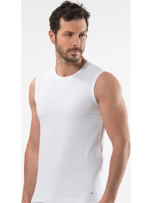 Cacharel Erkek Bisiklet Yaka Spor Atlet 1303/Beyaz