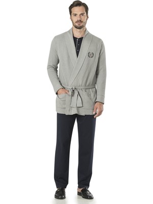 Pierre Cardin 5595 5'li Röpteşambır Pijama Seti - Gri