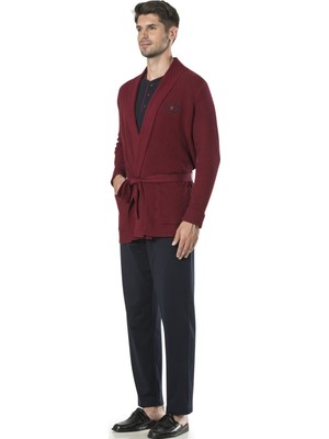 Pierre Cardin 5595 5'li Triko Röpteşambır Pijama Seti Bordo