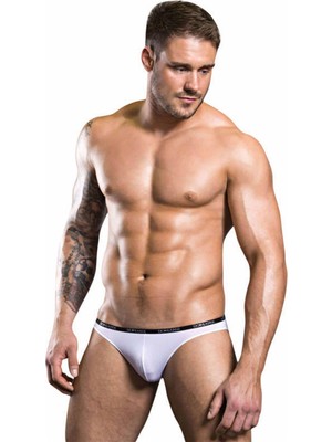 Doreanse Beyaz Erkek Polyamid İnce Bel Bantlı Külot Slip 1395