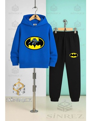 Çocuk Unısex Batman Logo Icınde Kapşonlu Eşofman Takımı