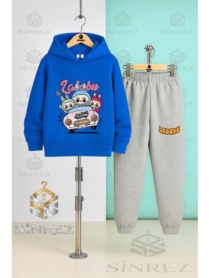 Çocuk Unısex Labubu 3lu Arabada Kapşonlu Eşofman Takımı