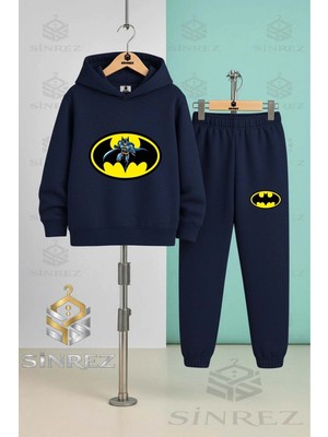 Çocuk Unısex Batman Logo Icınde Kapşonlu Eşofman Takımı