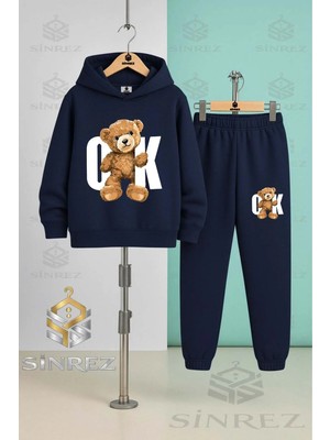 Çocuk Unısex Ayıcık Ok Byz Kapşonlu Eşofman Takımı