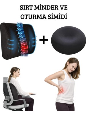 Ankaflex Ortopedik Koltuk Bel Sırt Minderi Destek Yastığı ve Oturma Simidi 2’li Set