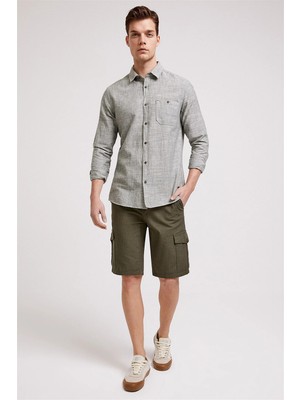 Lee Cooper Man 1 Erkek %100 Pamuk Şort Açık Haki