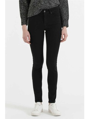 Lee Cooper Jamy Yüksek Bel Dar Kesim Çok Dar Paça Siyah Kadın Jean Pantolon