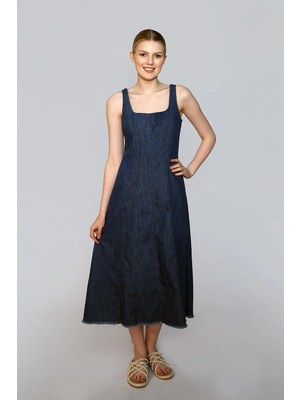 Lee Cooper Brian Kadın %100 Pamuk Jean Elbise Cordelia Mid