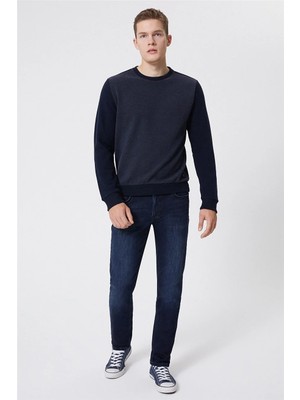Lee Cooper Newdiagonal Erkek Bisiklet Yaka Sweatshirt Lacivert