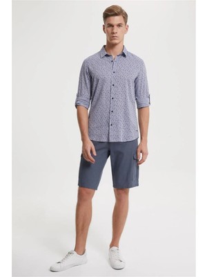 Lee Cooper Man 1 Erkek %100 Pamuk Şort Gri Mavi