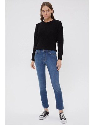 Lee Cooper Jacklin Yüksek Bel Dar Kesim Dar Paça Ravelli Kadın Jean Pantolon