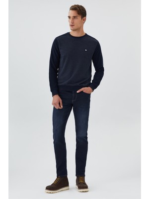 Lee Cooper Ethan Erkek O Yaka Sweatshirt Lacivert-Antrasit