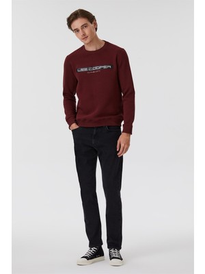 Lee Cooper Rex Erkek Bisiklet Yaka Sweatshirt Mürdüm
