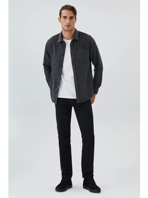 Lee Cooper Harold Erkek Dokuma Uzun Kol Gömlek Antrasit