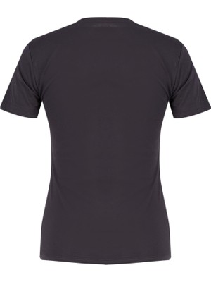 Lee Cooper Bery Kadın %100 Pamuk Bisiklet Yaka T-Shirt Antrasit