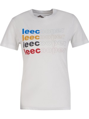 Lee Cooper Bery Kadın %100 Pamuk Bisiklet Yaka T-Shirt Beyaz