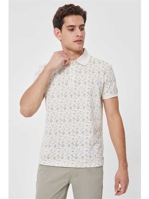 Lee Cooper Fresh Erkek %100 Pamuk Polo Yaka T-Shirt Kirik Beyaz