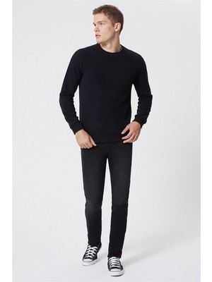 Lee Cooper Newdwade Erkek Bisiklet Yaka Sweatshirt Siyah