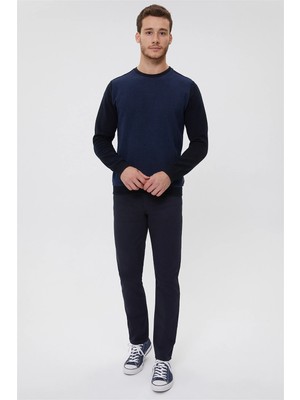 Lee Cooper Newdiagonal Erkek Bisiklet Yaka Sweatshirt İndigo