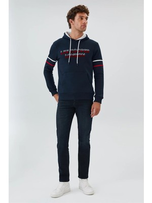 Lee Cooper Athel Erkek Kapüşonlu Sweatshırt Lacivert