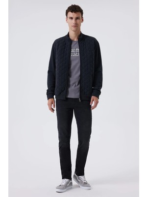 Lee Cooper Newjump Erkek Dik Yaka Fermuarlı Hirka Antrasit Melanj