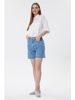 Lee Cooper Lucy 1 Kadın %100 Pamuk Jean Şort Denim