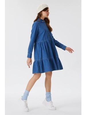 Lee Cooper Diane Kadın %100 Pamuk Jean Elbise