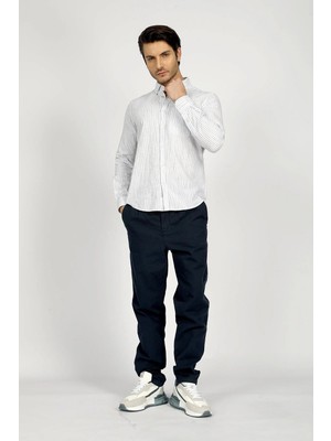 Lee Cooper Zarse Normal Bel Konik Kesim Daralan Paça %100 Pamuk Lacivert Erkek Pantolon