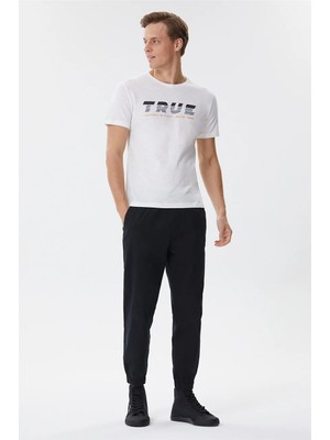 Lee Cooper Elvis Erkek %100 Pamuk Bisiklet Yaka T-Shirt Off White