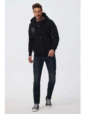 Lee Cooper Merry Erkek Fermuarlı Sweatshırt Siyah