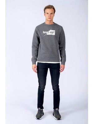 Lee Cooper Kaı Erkek Sweatshırt Antrasit Melanj