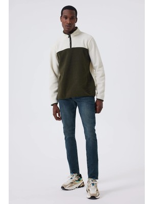 Lee Cooper Dıago Erkek Sweatshırt Ekru-Haki