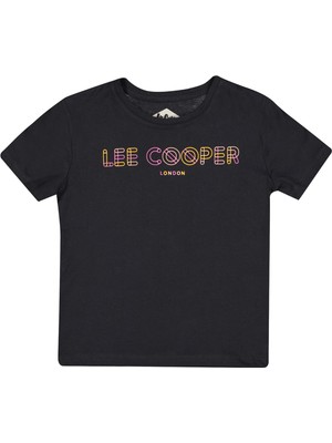 Lee Cooper Baskili Siyah Kiz Çocuk T-Shirt 222 Lcg 242005 Neon Siyah
