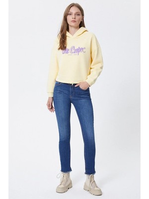 Lee Cooper Susie Yüksek Bel Normal Kesim Düz Paça Mavi Kadın Jean Pantolon