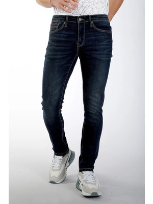 Lee Cooper Jeff Normal Bel Dar Kesim Çok Dar Paça Mavi Erkek Jean Pantolon