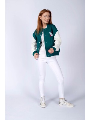 Lee Cooper Bisiklet Yaka Zümrüt Yeşili Kadın Sweatshırt 241 Lcf 241004 Lona Zumrut Yesılı