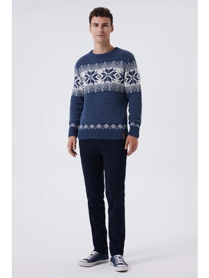 Lee Cooper K24 241036 2601 Indigo Snowy Erkek Kazak