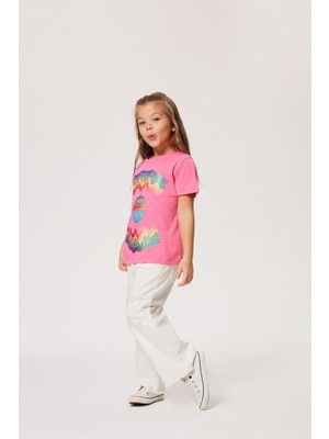 Lee Cooper Baskılı Koyu Pembe Kız Çocuk T-Shirt 232 Lcg 242003 Raınbow K.pembe