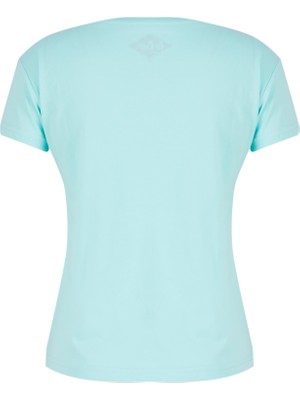 Lee Cooper Elisa Kadın %100 Pamuk Bisiklet Yaka T-Shirt Mint
