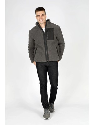 Lee Cooper Jose Erkek Dik Yaka Peluş Mont Antrasit