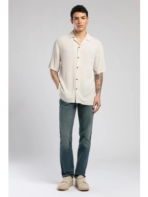 Lee Cooper Faylin Erkek Kısa Kol Dokuma Gömlek Bej