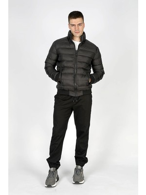 Lee Cooper Juno Erkek Dik Yaka Şişme Mont Siyah