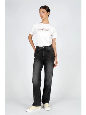 Lee Cooper Diana Yüksek Bel Normal Kesim Düz Paça %100 Pamuk Rosada Acid Kadın Jean Pantolon