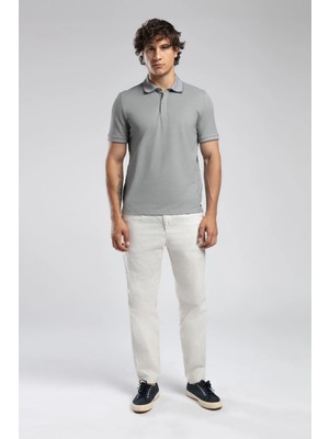 Lee Cooper Zarse Normal Bel Konik Kesim Daralan Paça %100 Pamuk Ekru Erkek Pantolon