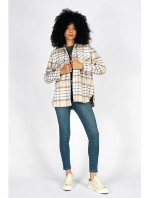 Lee Cooper Lays Kadın Dokuma Gömlek Bej-Taba