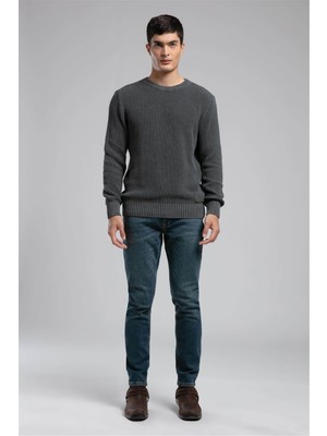 Lee Cooper Yuvarlak Yaka Regular Fit Antrasit Erkek Kazak 261 Lcm 241027 Wılson Antrasit