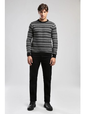 Lee Cooper Yuvarlak Yaka Regular Fit Siyah - Antrasit Erkek Kazak 261 Lcm 241023 Mıguel Siyah-Antra